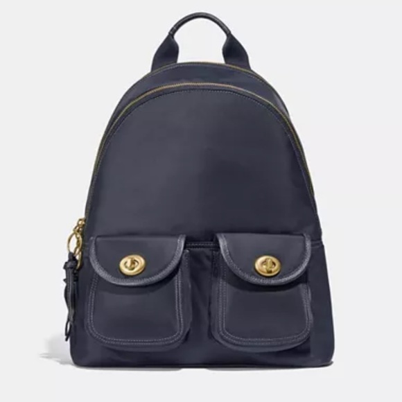 Coach Handbags - Coach Cargo Carrie Nylon Backpack – Navy Blue – Laptop Work Bag